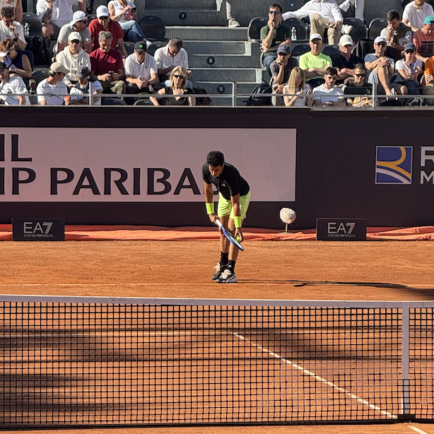 baby racquet face to the sky